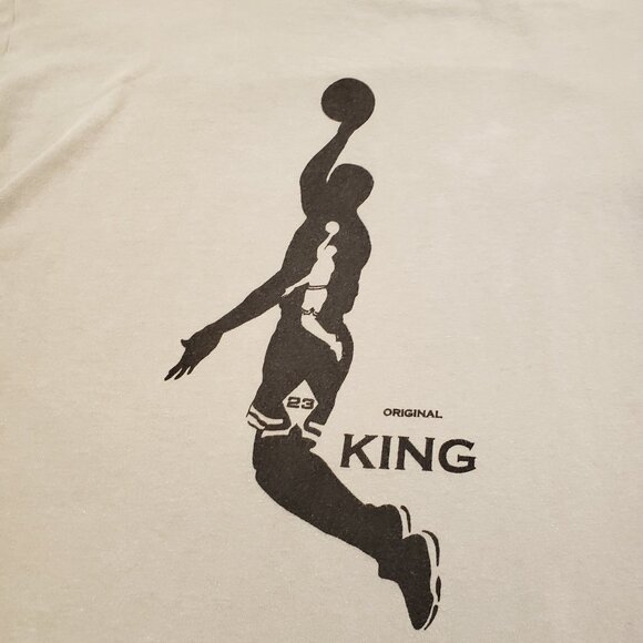 Jordan Baller T Shirt Retro Look Graphic Mens M Gray Bill Peaks NYC World Peace - Picture 3 of 11